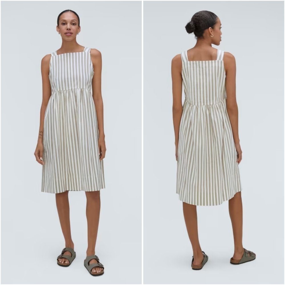 Everlane Seersucker Midi Dress Size M